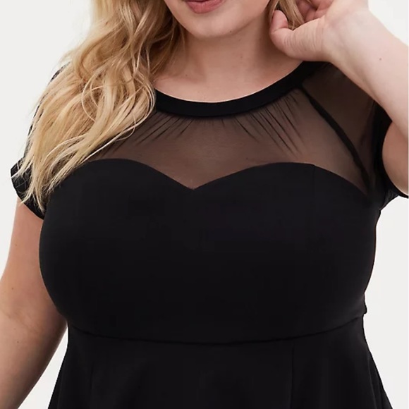 NWT Torrid Black Mesh Inset Swing Dress Size 20 - Picture 2 of 6